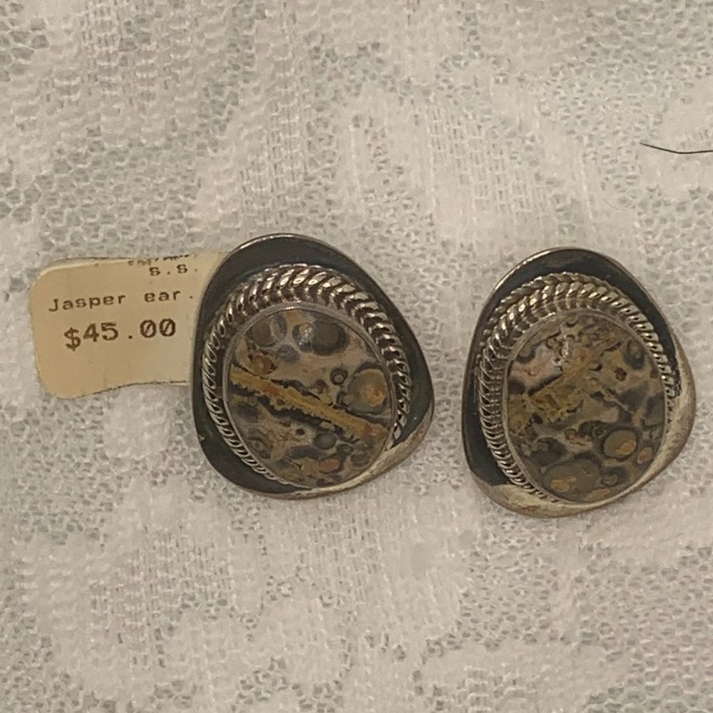 925 Sterling Silver and Jasper Earrings NWT